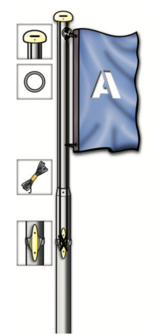 5m Hissfahnenmast Standard